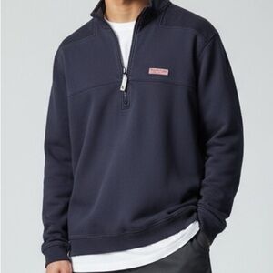 Vineyard Vines Men’s Elevated Casual 1/4 Zip Pullover Sweatshirt Navy – Size XL